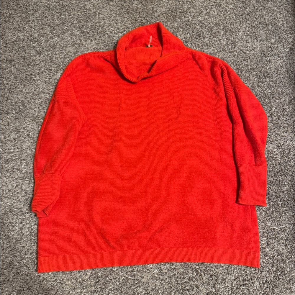 Free People Red Turtleneck Sweater